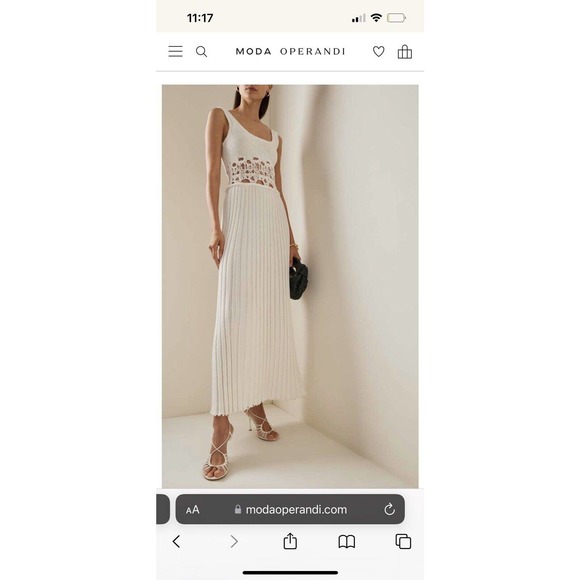 Christopher Esber Crochet Maxi Dress White NWT L Large - Picture 3 of 13